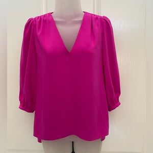 Anna Cate Fuchsia Pink V-Neck Women's Top Sz XS/S